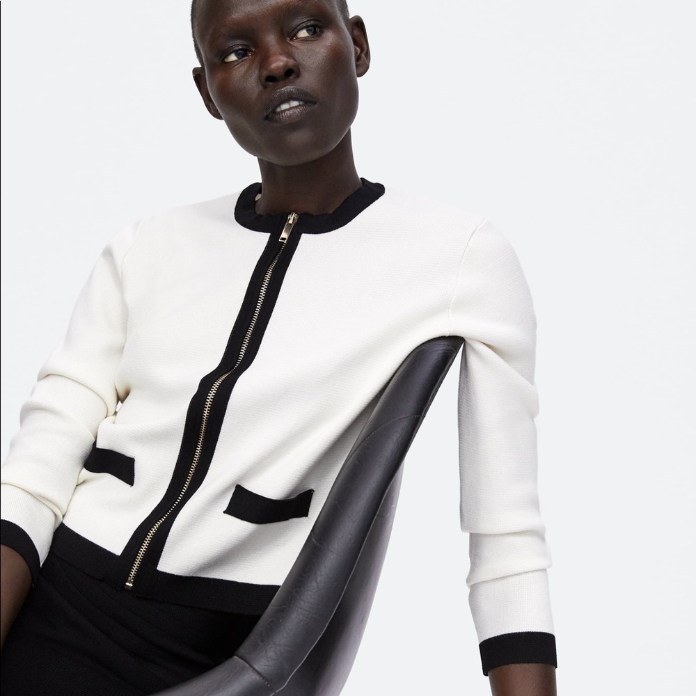 ZARA | Cardigan with contrasting trims